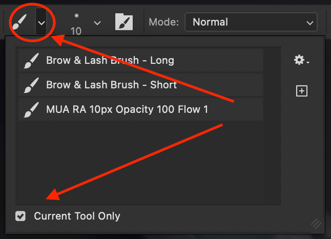 The installed MUA Tool Presets shown in the Tool Preset Picker