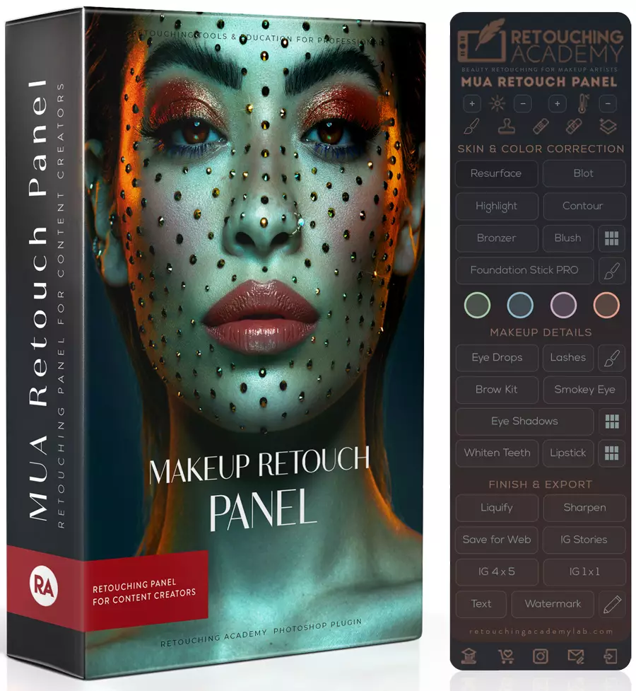 MUA Retouch panel for Photoshop